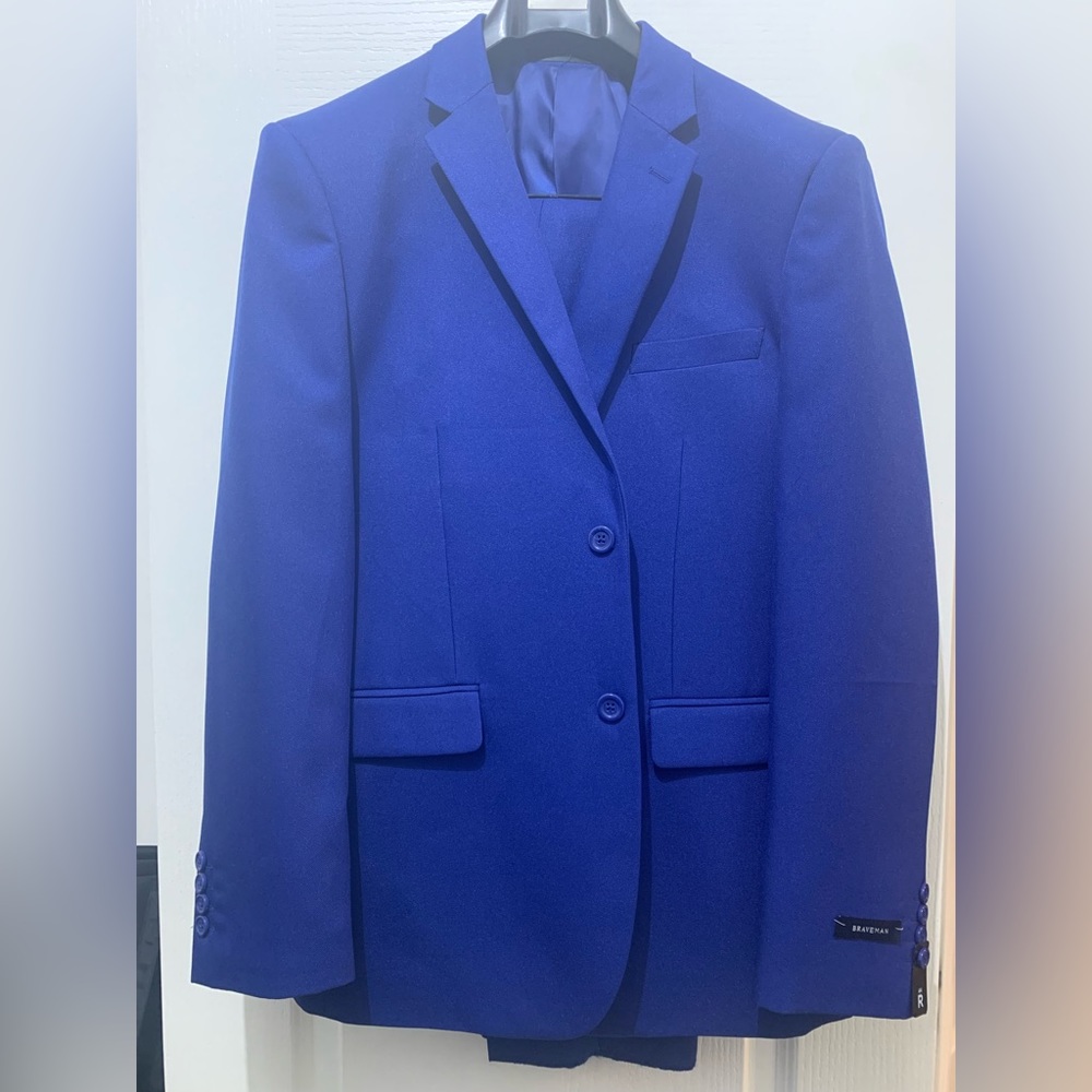 Slim-Fit Indigo Blue Suit, sz 44R. NWT